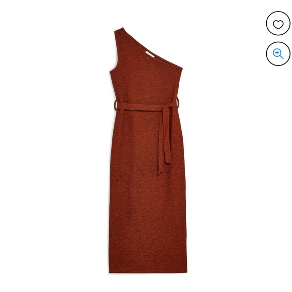 TOPSHOP | Burnt orange one shoulder Maxi dress - Picture 6 of 9